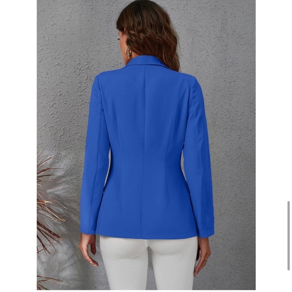 Lapel Collar Double Breasted Gold Button Blazer - Picture 3 of 13